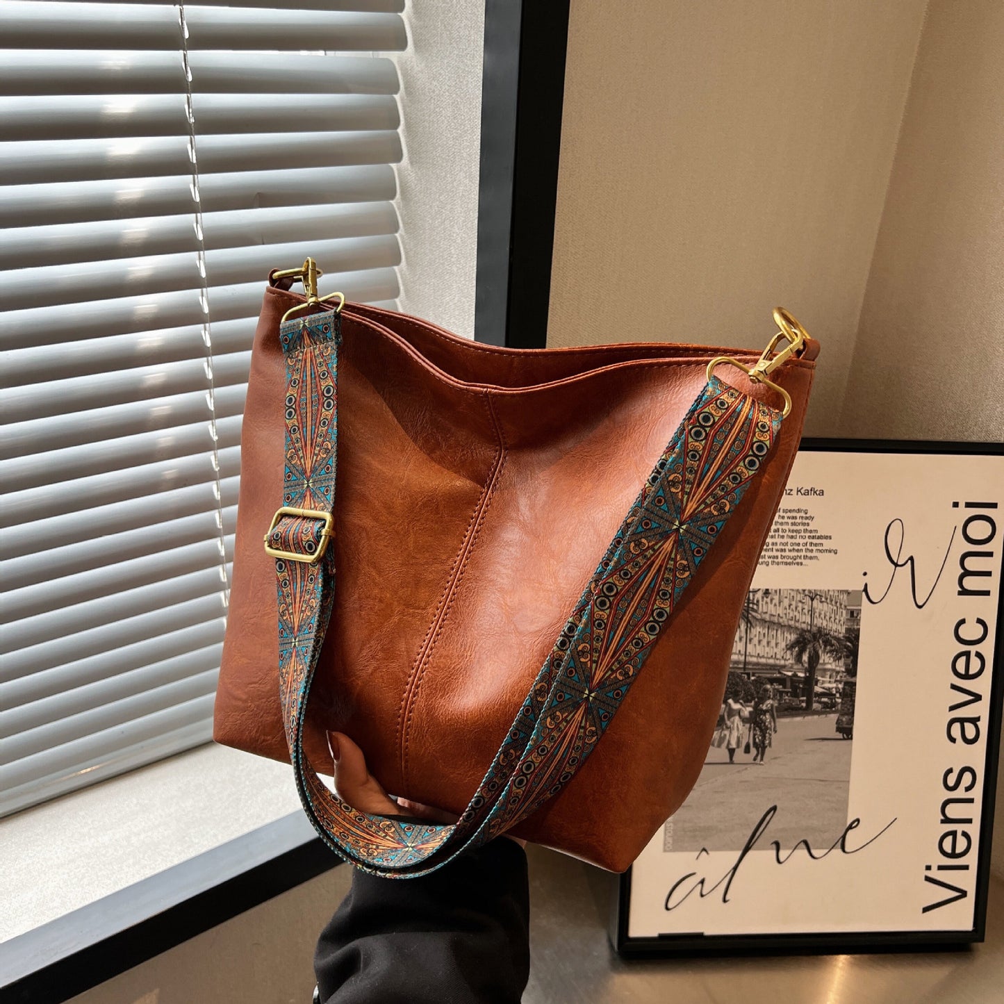 Perfect Ruime Retro Brede Schouder Messenger Bag