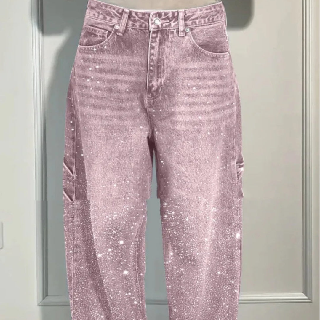 Dames Loungewear Strass Loose Harem Jeans