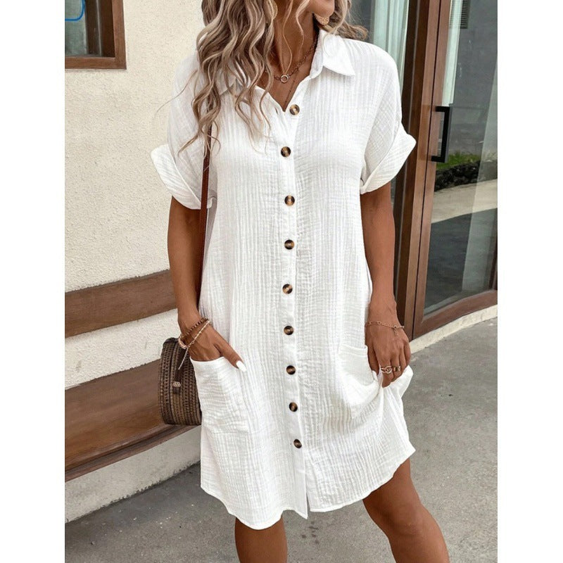 Summer V-neck Button Dress