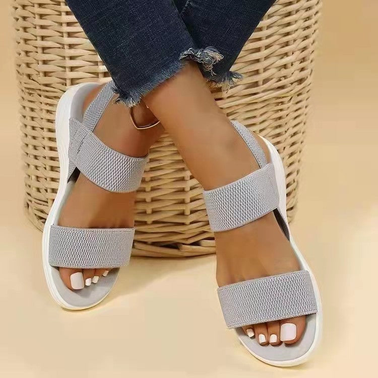 Casual Flyknit Elastic Back Strap Sandals