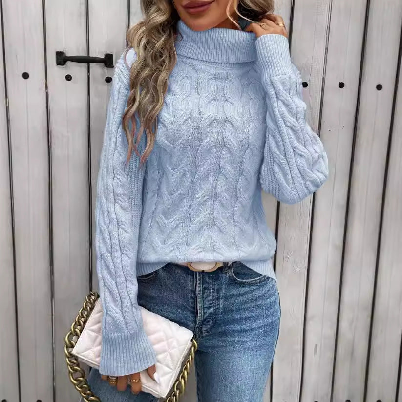 Cable-Knit Turtleneck Sweater