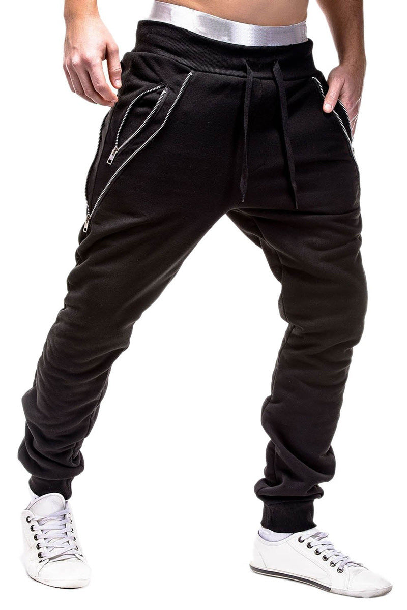 Zip casual loose sports trousers