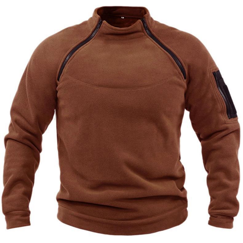 Stand Collar Men's Sweater Warm And Loose Solid Color Clothing