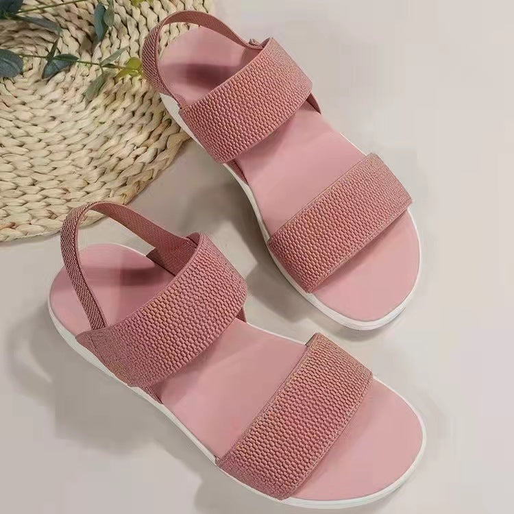 Casual Flyknit Elastic Back Strap Sandals