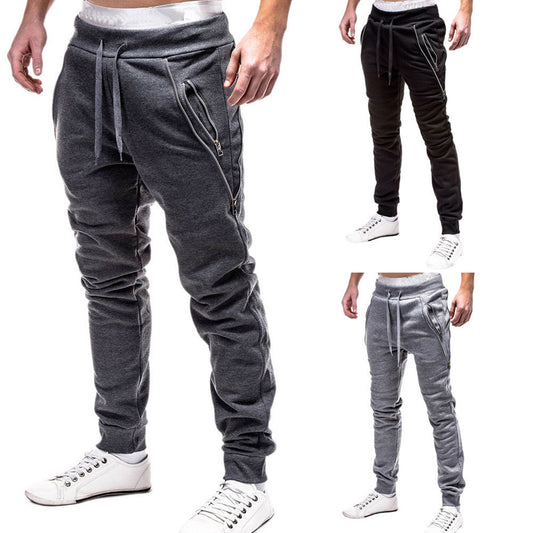 Zip casual loose sports trousers