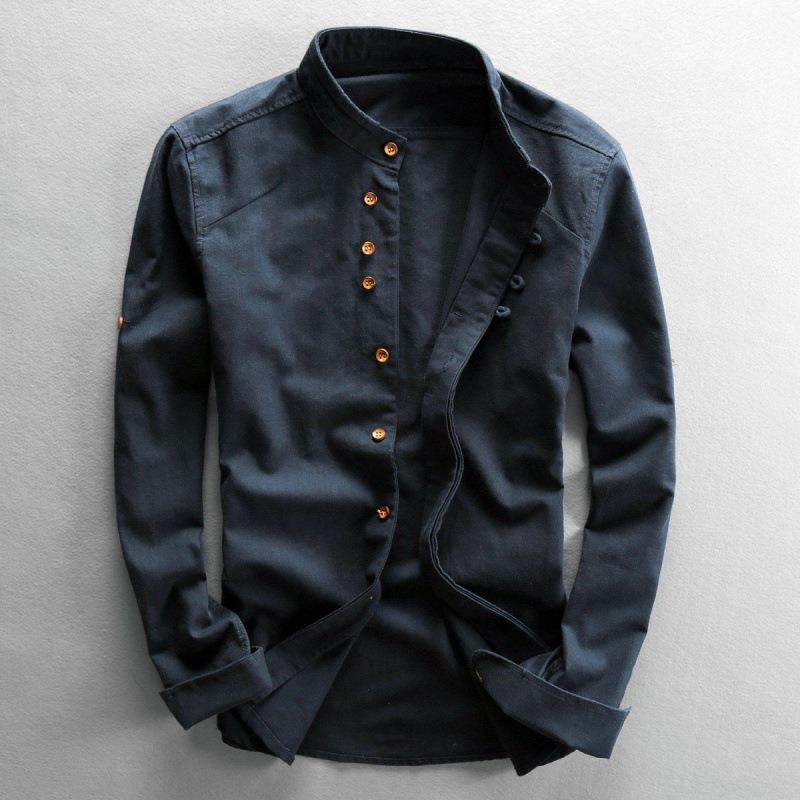 Men's Fashion Retro Casual Linen Slim Shirt