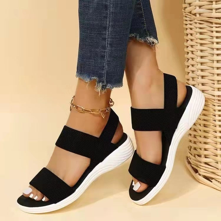 Casual Flyknit Elastic Back Strap Sandals