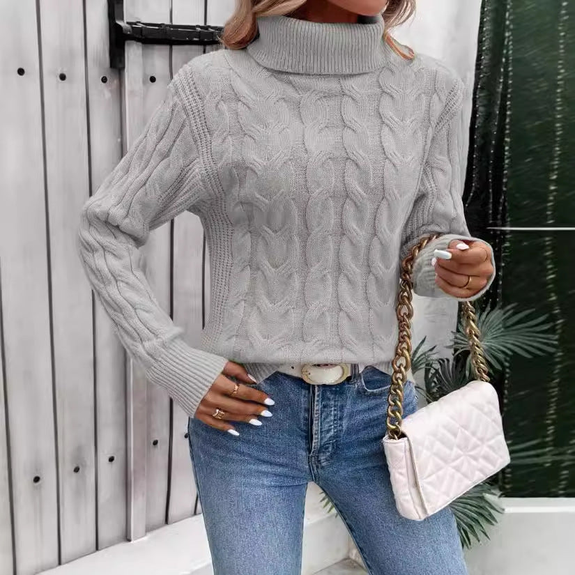 Cable-Knit Turtleneck Sweater