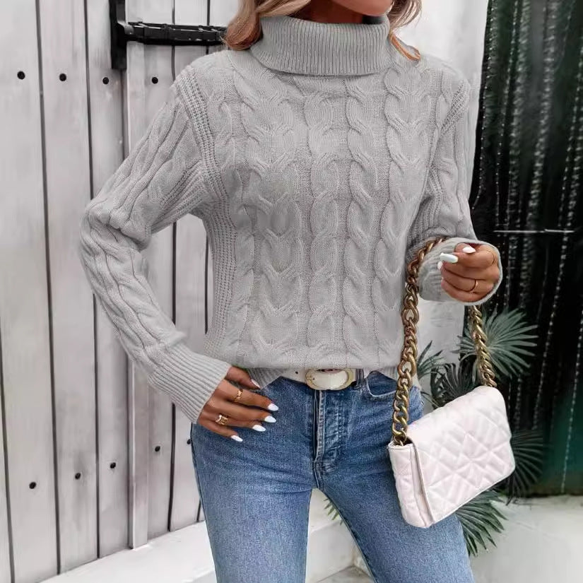 Cable-Knit Turtleneck Sweater