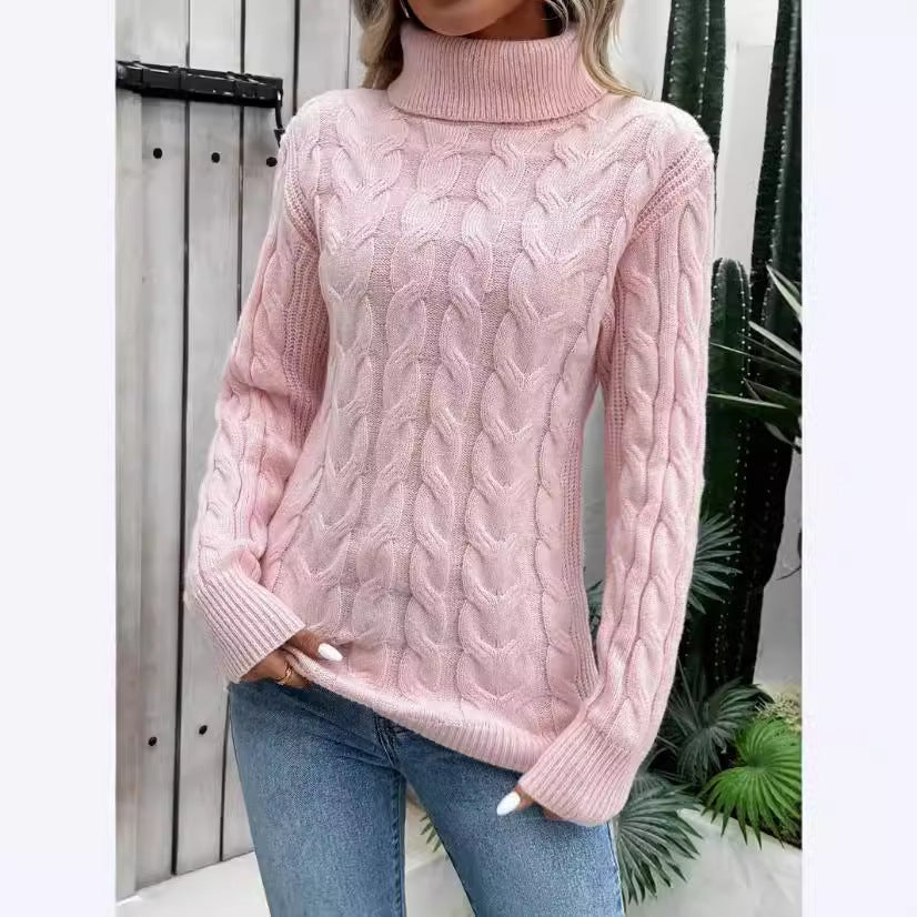 Cable-Knit Turtleneck Sweater