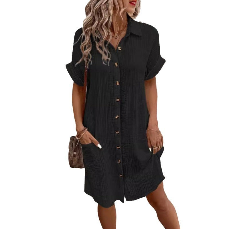 Summer V-neck Button Dress