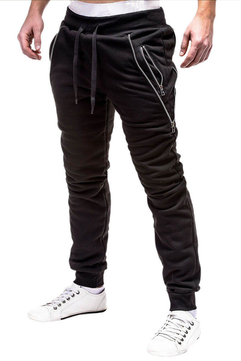 Zip casual loose sports trousers