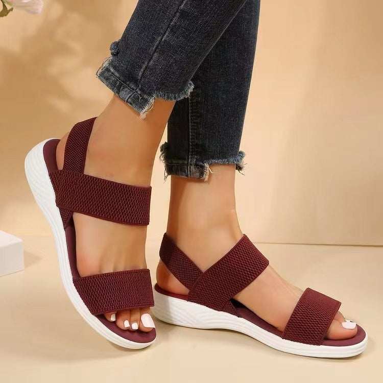 Casual Flyknit Elastic Back Strap Sandals