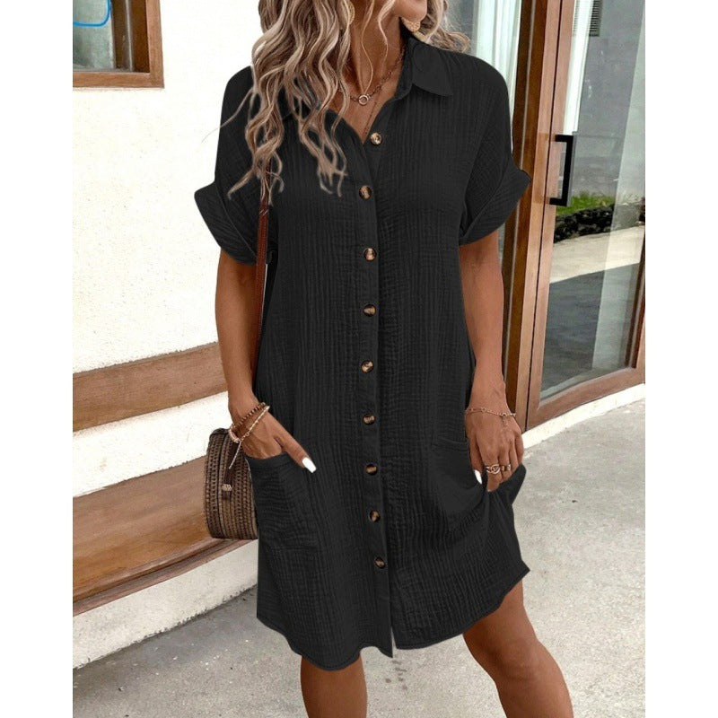 Summer V-neck Button Dress