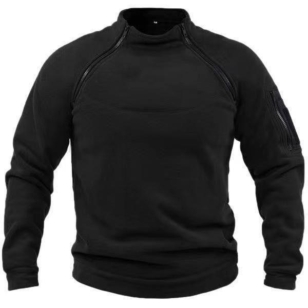 Stand Collar Men's Sweater Warm And Loose Solid Color Clothing