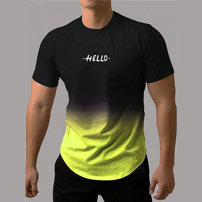 Heren Korte Mouwen Sport T-shirt met 3D Print